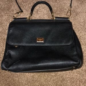 Authentic Dolce and gabbana black leather bag